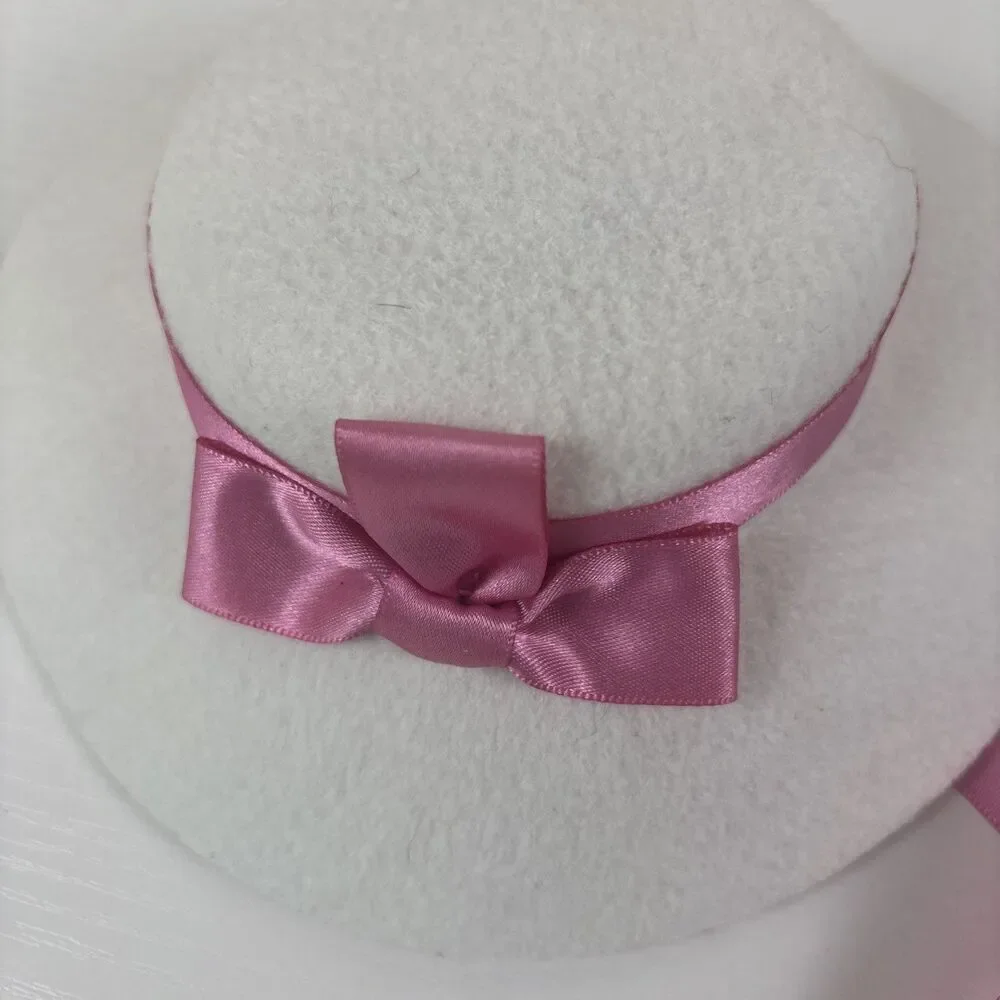 American Girl Doll Marie Grace Summer White Hat Pink Ribbon -  Meet Accessories